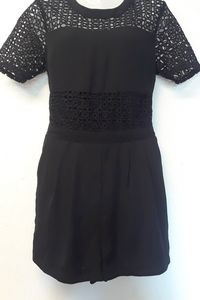 $99 Neiman Marcus Black Lace Romper/ side pockets